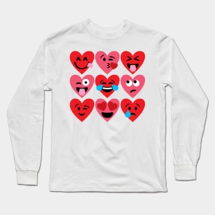 Emoji Hearts Long Sleeve T-Shirt